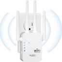 WiFi Extender,WiFi Extender Signal Booster for for Home & Outdoor,Device Servers Covers Up to 6000 Sq. ft and 35 Devices,Internet Booster,Quick Setup,with Ethernet Port & Access Point.-Medium