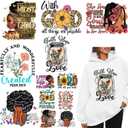 12pcs Iron On Transfer Heat Press Decals for T-Shirts Black Woman Jesus Thermal Transfers Patches Washable Vinyl Sticker Decoration DIY Crafts