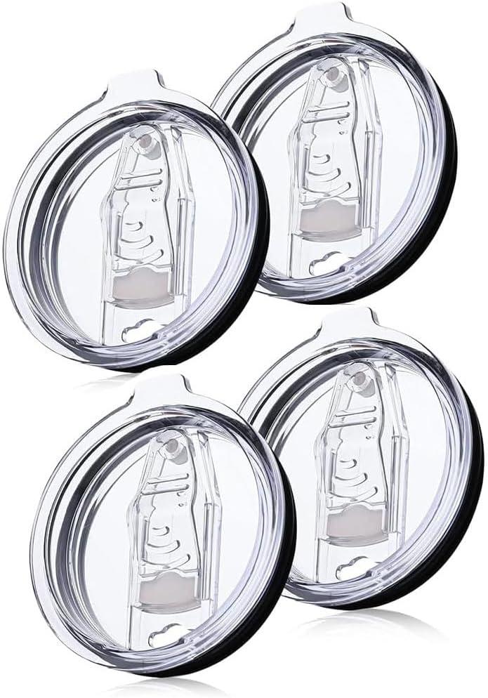 4 Pack 30 oz Tumbler Lid, Replacement Lids Compatible for YETI 30 oz Tumbler,Travel Mug,Spill Proof Splash Resistant Silicone Sliding Covers,Straw Friendly, BPA Free