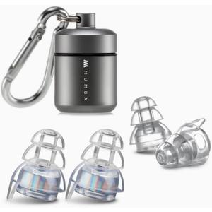 High Fidelity Concert Earplugs, Reusable Musicians Ear Plugs, 24dB Advanced Filter Technology Ear Protection for Music Festivals, DJs, Musicians (Silver)