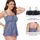 FULLFITALL Women Plus Size Tankini Swim Top Swimwear Bathing Suit Tank Top Bandeau (No Bottom) (Tk536-004)