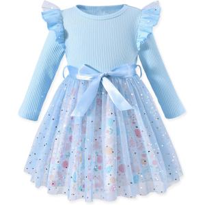 4T Toddler Girl Easter Clothes Bunny Rabbit Egg Dress Holiday Clothing Blue