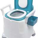 Bedside Commode, Height Adjustable Portable Toilet with Arms and Backrest, Safety Frame Raised Toilet Seat with Bucket, Heavy Duty Adult Potty Chair for Elderly, Seniors,