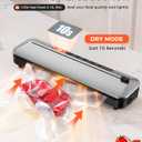 75KPa Vac Sealer, 6-in-1 Modes, Digital, Cutter +10 Bags