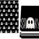 ARKENY Halloween Kitchen Dish Towels Set of 2,Black Ghost Bowknot 18x26 Inch Drying Dishcloth,Farmhouse Home Decoration AD132
