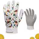 Vgo... 1 Pair Women's Gardening Gloves NGG X1 with Fresh Rich Aromas,Abrasion-Resistant for Yard Work,Patented Seamless Non-Stitching Design(M,Rose&White,TP1131)