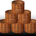 6 Clip-on Chandelier shades Creative Drum boho Lampshades Rattan Clip-On Lamp Shade replacement Wall Lamp Candle Chandelier mini lamps shades