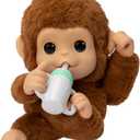 Little Live Pets My Baby Monkey Mango, 50+ Sounds and Reactions, Plush Interactive Monkey Toy Set with Accessories, Interactive Pets for Kids Ages 4+