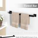 5-Pieces Matte Black Bathroom Accessories Set, 23.6 Inch Bath Towel Bar Set, SUS 304 Stainless Steel Bathroom Hardware Set, Towel Racks for Bathroom Wall Mounted.
