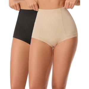 Women's Slip Short Under Dress Soft Breathable Elastic Briefs Silky Smooth Light Tummy Control Panties (XL)