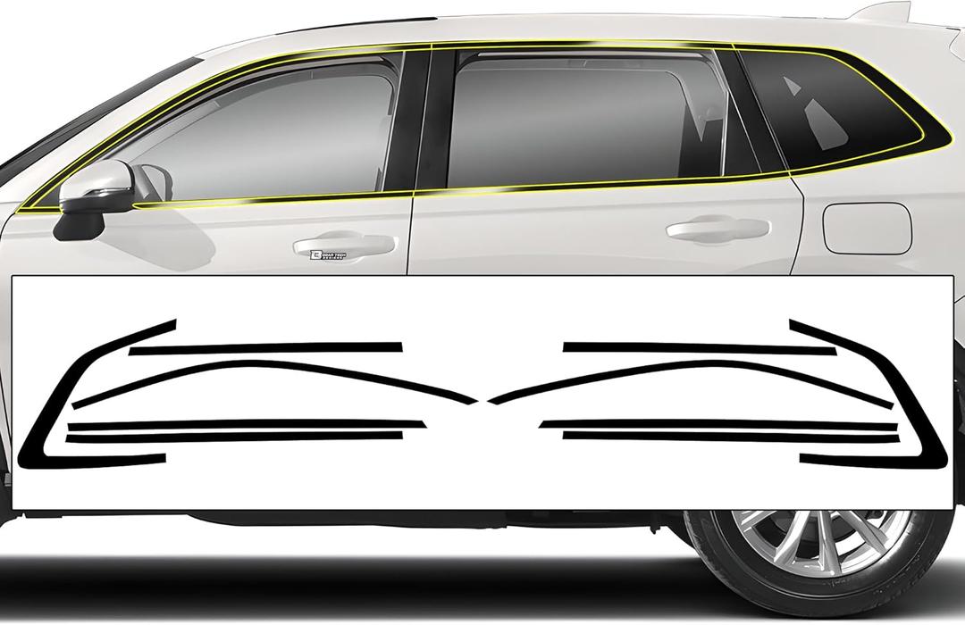 BOGAR TECH DESIGNS for Honda CR-V 2023-2026 Side Window Chrome Delete  Precut Vinyl Trim Overlay, Gloss Black Blackout Appearance