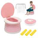 portable, foldable potty seat for toddler, Training Toilet Seat Emergency Toilet for Car, Camping, Outdoor, indoor (pink, small)
