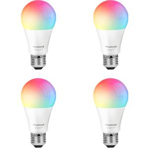 SYLVANIA Wifi LED Smart Light Bulb, 60W Equivalent Full Color and Tunable White A19, Dimmable, Compatible with Alexa and Google Home Only - 4 Pack (75674)