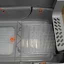 Stainless Steel Litter Box with Lid, High Sided Enclosed Metal Litter Box for Big Cats, Easy Cleaning Anti-Urine Leakage, Non-Sticky Cat Box, Front Entry Top Exit KittyBox, Includes Mat & Scoop