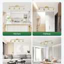 4 Ways Track Lighting, Rotatable Heads Tracks Light, Track Lightings Fixtures Ceiling with Foldable Arms, Brushed Gold Tracks Light for Kitchen, Living Room, Hallway(Bulbs Not Included)