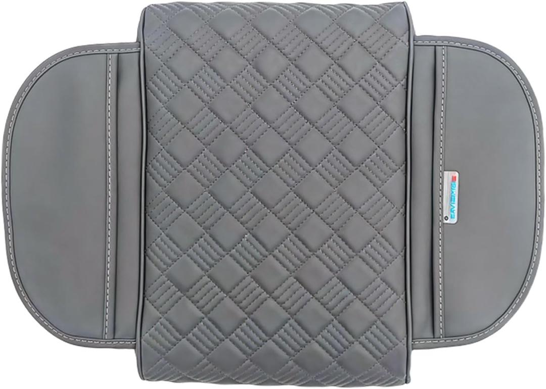 Car Armrest Cushion, Console Covers for SUV, Car Center Console Cover, Arm Rest Cover for Car, Long-Lasting, Soft and Comfortable, Suitable for Most Cars (Gray)