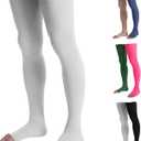 Doc Miller Thigh High Compression Socks - Open Toe, 20-30mmHg for Varicose Veins, Calf, Leg & Ankle Support, Pregnancy & Maternity Stockings, 2XL , Pair, White