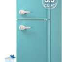 Retro Mini Fridge with Freezer 3.5 Cu. Ft, Small Refrigerator Dual Door