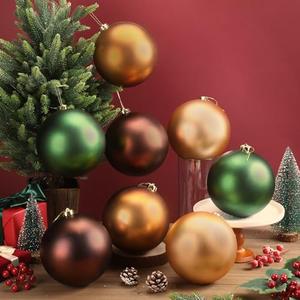 Wettarn 8 Pcs 6 Inch Multicolor Christmas Balls Ornaments Rustic Large Plastic Xmas Tree Hanging Ornaments Neutral Modern Xmas Giant Balls Decoration for Christmas Tree Lawn Yard Garden Party