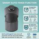 Cordless Heated Knee Massager, Wearable Wrap, 4 Heat Levels, 6 Vibration, 15/30/60 Min Timer, Type-C (Gray)