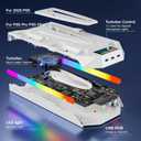 PS5 Cooling Station Stand RGB with Dual Controller Charging Station for PlayStation 5 Console, PS5 Accessories Incl. Controller Charger, Cooling Fan, Headset Holder, 3 USB Hub (color-white)