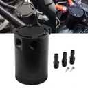 Sporacingrts Universal 3-Port Oil Catch Can Reservoir Tank Black