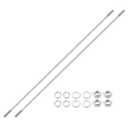 uxcell 2pcs Double Ended Stud Screws, M8x500mm 304 Stainless Steel Dual Threaded Rod Bolts with Nuts and Flat & Lock Washers Double End Threaded Stud Screw Bolt for House Maintenance