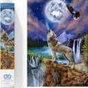 DIAMOND DOTZ Mystic Wolf Diamond Art Kit for Adults, 26.4x18.5in, Full Drill, Round Dotz, Diamond Painting Kit, Diamond Art (Multicolor)