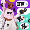 Lyrow 72 Pieces Chenille Letters Patches Iron on 3. 2 H x 2. 2 W Letters and Numbers a to Z Alphabet, Numbers 0 to 9 Embroidery Applique Patch for Clothing Backpacks Hats DIY Supplies(Black)