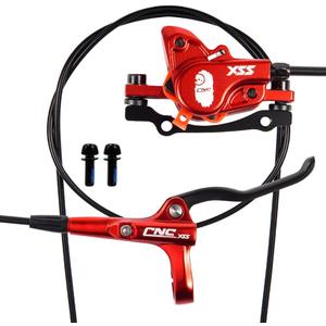 CNC MTB Hydraulic Disc Brake Set Mountain Bike Hydraulic Disc Brakes Right Front 800mm Left Rear 1450mm Hydraulic Brake Red