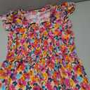 BLENCOT Womens Cotton Floral Maxi Dresses Casual Flowy Boho Dresses Summer Ruffle Short Sleeve V Neck Dress with Pockets, Size: M