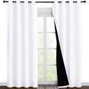 NICETOWN 100% BLACKOUT curtains. 55inches wide each panel ! White color 2 panels