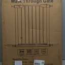 Fairy Baby Narrow Baby Gate for Stair, 22.8"-25.5" Wide Pressure Mounted Pet Gate for Doorway, Easy Walk Thru Child Safety Gate, White