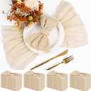 Teruntrue 30 Pack Champagne Cloth Napkins Cheesecloth Napkins Set of 30 Gauze Napkins Bulk Washable Boho Dinner Table Napkins Wedding Party Baby Shower Birthday Party Decorations, 20 x 20 Inch