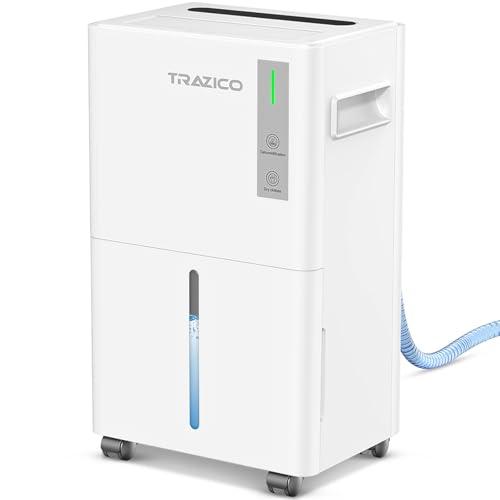 1500 Sq.ft Dehumidifier for Basement, Trazico 21 Pint Quiet Dehumidifiers for Home with Drain Hose, Smart Humidity Control, 3 Modes, 24H Timer, Auto Defrost, for Large Room, Bedroom, and Bathroom