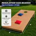 GoSports 4 ft x 2 ft Regulation Size Wooden Cornhole Boards Set with Light Brown Finish - Includes Carrying Case (Choose Your Colors)