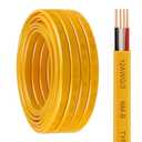 12/3 NM-B Wire with Ground - 25FT Non-Metallic Sheathed Cable Pure Copper 12 AWG 3 Conductor Residential Indoor Wire for Outlets, Switches and Other Loads etc. (Yellow)