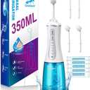 350ML Neti Pot Sinus Rinse Kit, Nasal Irrigation System with 5 Modes, 4 Nozzles, Cordless Rechargeable, IPX7 Waterproof, Nose Cleaner for Sinus Relief (350ML 40 Salt Packets)