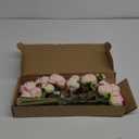 Pink Peonies Artificial Flowers 2 Bouquets Vintage Peonies 18pcs Pink Flowers Artificial for Wedding Decoration Bride Bouquet Faux Crafts Floral Arrangement