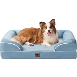 EHEYCIGA Orthopedic Dog Beds Large Sized Dog, Waterproof Washable Pet Bed
Non-Slip Bottom and Egg-Crate Memory Foam XL Dog Couch Bed with Washable Removable Cover, Washed Blue, 41Inch