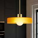 Pendant Lights Kitchen Island: Mid-Century Modern Hanging Light Fixture - Glass Pendant Lamp for Entryway Dining Room Over Table Bedside (Orange, 35cm/13.78inch)