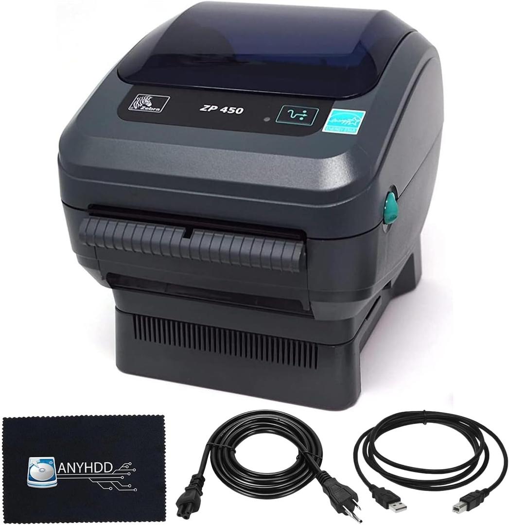 Zebra ZP450 Thermal Label Printer 4x6 Direct Thermal Shipping Label Printer, USB Barcode & Address Label Maker for Small Business, Warehouse & Online Sellers 