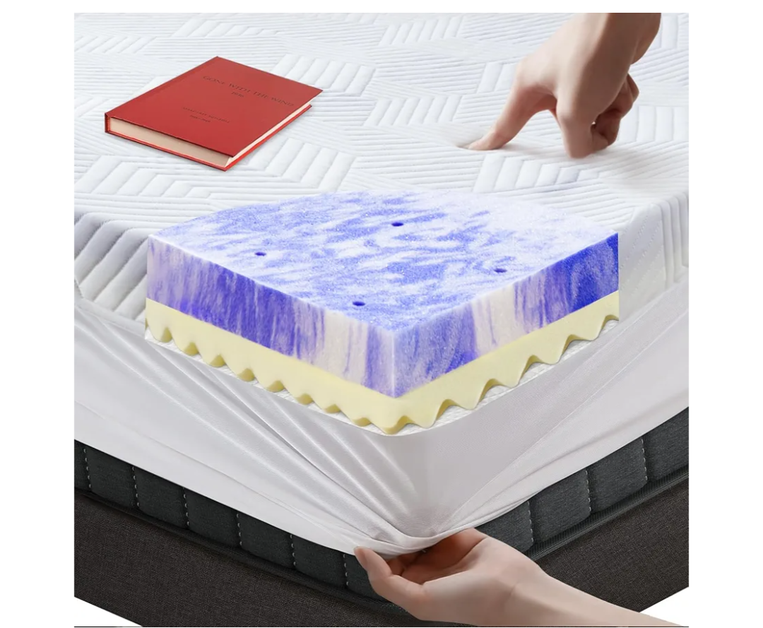3 Inch Twin Memory Foam Mattress Topper, Ventilated Foam Topper with Cooling Cover, Mattress Pad with 18'' Deep Pocket, White