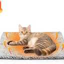 WONONE Self Warming Cat Bed, Extra Warm Thermal Cat Dog Pad, Plush Self Heating Pet Mat for Crate, Sofa, Washable Anti-Slip Kennel Mat with Removable Cover Non Electric (LightGray, S)