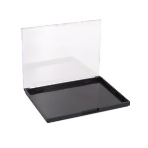 Magnetic Makeup Palette with Clear Top, 2Pack Empty Eyeshadow Pan Dispensing Storage Box with 60Pcs Adhesive Metal Stickers for DIY Cosmetics Lipstick Blush Powder-7.87X5.51Palette