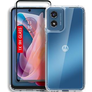 for Motorola Moto G-Play-2024 Case: Military-Grade Shockproof Phone Cover with Tempered Glass Screen Protector, Anti-Scratch & Reinforced Bumpers - Crystal Clear