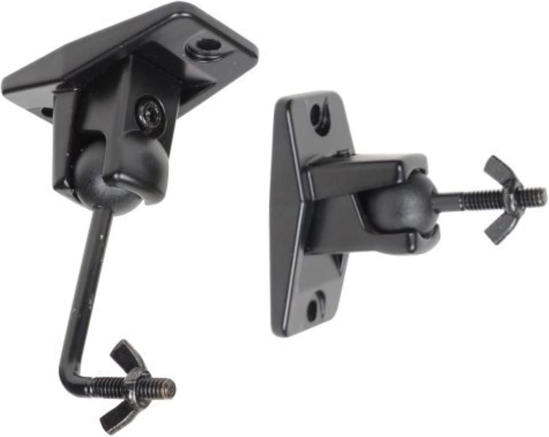VideoSecu Speaker Wall Ceiling Mount Bracket One Pair for Universal Satellite, fits Keyhole and Thread Hole with 1/4 20 Threads, 4mm and 5mm Black 1ST