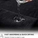 8-Piece Bath Towel Set, 2 Extra Large Bath Towel Sheets, 2 Hand Towels and 4 Washcloths - Highly Absorbent Quick Dry Microfiber,Ultra Soft Towel Set for Bathroom,Waffle Weave Design, Pack of 8 (Black)