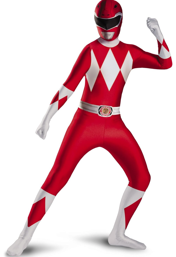 Disguise Men's Red Ranger Bodysuit Costume Teen Size L
