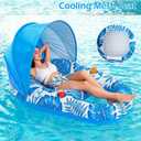 Jasonwell Pool Float with Canopy - Inflatable Pool Floaties Adult Lounger Floats Raft Floating Chair with Cup Holders for Swimming Pool Lake Water Lounge Float Beach Pool Party Toys for Adults (Blue)